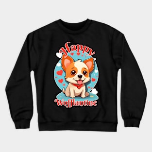 Happy Valentines Puppy Crewneck Sweatshirt